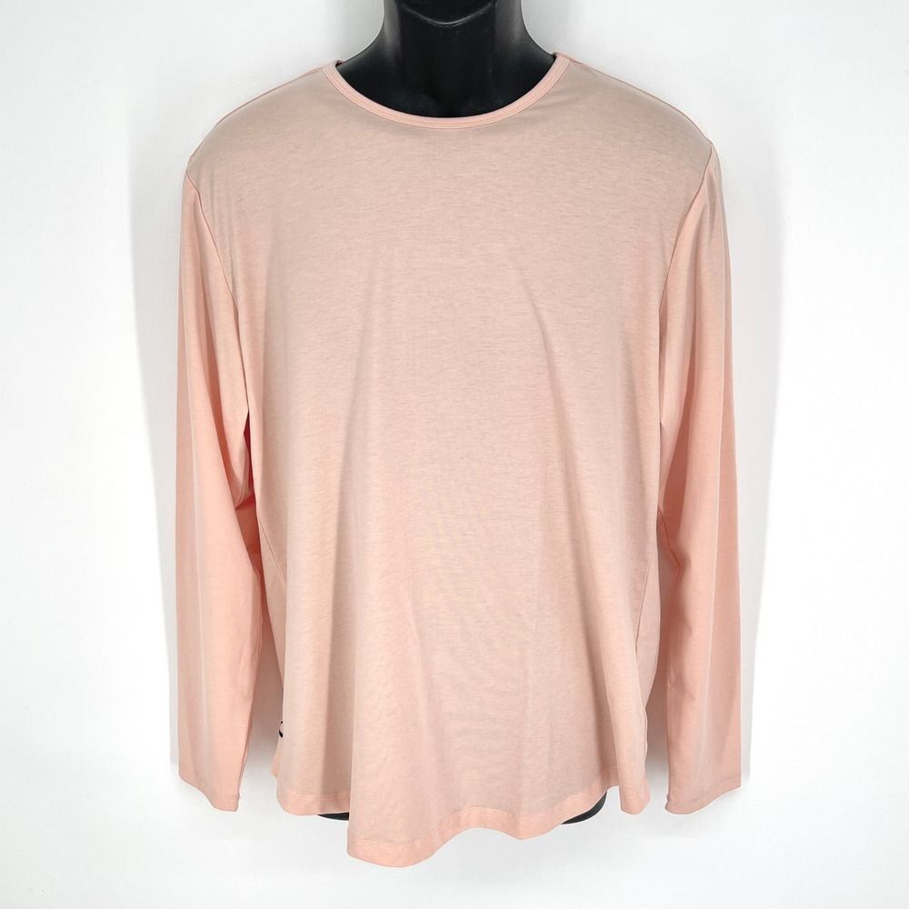 Cuts Clothing NEW AO Curve-Hem Long Sleeve T-Shirt Mens Sz L Pink Soft